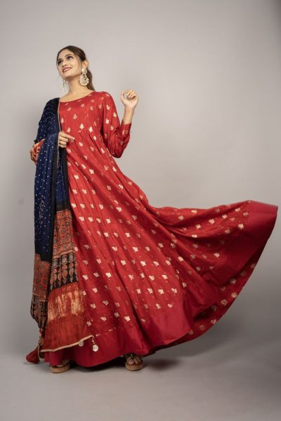 banarsi silk anarkali