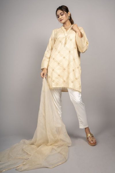 silk pintuck kurta